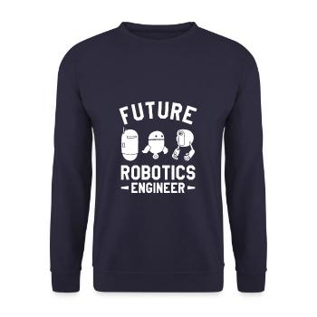 Future Robotics Engineer Science Engineering - Unisex Sweatshirt - navy - Front - Alina (178cm) & Michal (187cm)