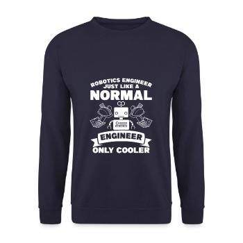 Robotik-Ingenieur wie ein normaler Ingenieur - Unisex Pullover - Navy - Vorne - Alina (178cm) & Michal (187cm)