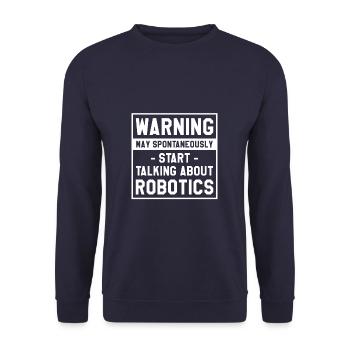 Warnung kann spontan anfangen zu sprechen über - Unisex Pullover - Navy - Vorne - Alina (178cm) & Michal (187cm)
