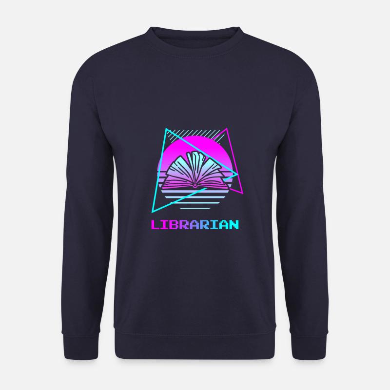 Retro Librarian Book Library - Unisex Sweatshirt - navy