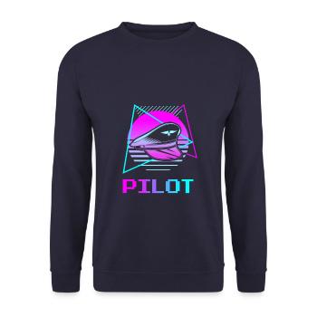 Pilotes d’aviation rétro - Sweat-shirt Unisexe - marine - Devant - Alina (178cm) & Michal (187cm)