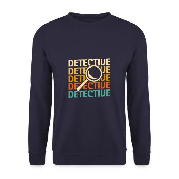 Retro Detective Investigator - Unisex Sweatshirt - navy - Front - Alina (178cm) & Michal (187cm)