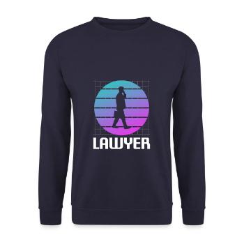 Retro Rechtsanwalt Rechtsanwalt - Unisex Pullover - Navy - Vorne - Alina (178cm) & Michal (187cm)