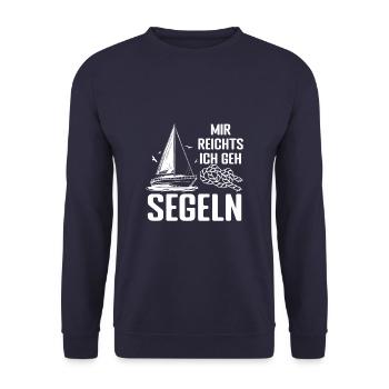 Mir Reicht's Ich Geh Segeln Segler Segelschein - Unisex Pullover - Navy - Vorne - Alina (178cm) & Michal (187cm)