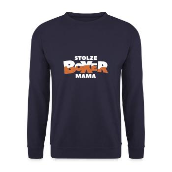 Stolze Boxer Mama Hundebesitzer Hundeliebhaber - Unisex Pullover - Navy - Vorne - Alina (178cm) & Michal (187cm)