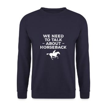 Nous devons parler de cheval équestre - Sweat-shirt Unisexe - marine - Devant - Alina (178cm) & Michal (187cm)