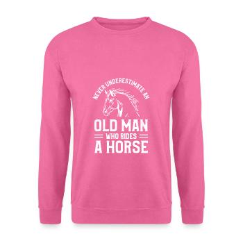 Ne sous-estimez jamais un vieil homme qui monte à cheval - Sweat-shirt Unisexe - rose - Devant