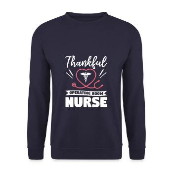 Dankbare OP-Krankenschwester RN-Krankenschwestern - Unisex Pullover - Navy - Vorne - Alina (178cm) & Michal (187cm)