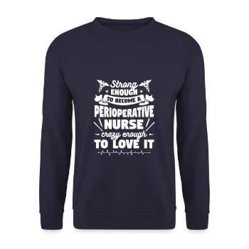 Stark genug, um eine perioperative Krankenschwester zu werden ODER - Unisex Pullover - Navy - Vorne - Alina (178cm) & Michal (187cm)