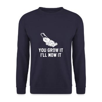Tu le cultives Je vais le tondre Tondeuse à gazon Pelouse - Sweat-shirt Unisexe - marine - Devant - Alina (178cm) & Michal (187cm)