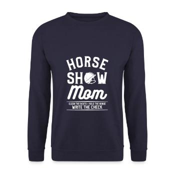 Spectacle équestre Maman Nettoyez les bottes Tenez le cheval - Sweat-shirt Unisexe - marine - Devant - Alina (178cm) & Michal (187cm)