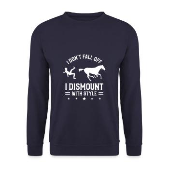 I Don't Fall Off I Dismount With Style Horseback - Unisex Sweatshirt - navy - Front - Alina (178cm) & Michal (187cm)