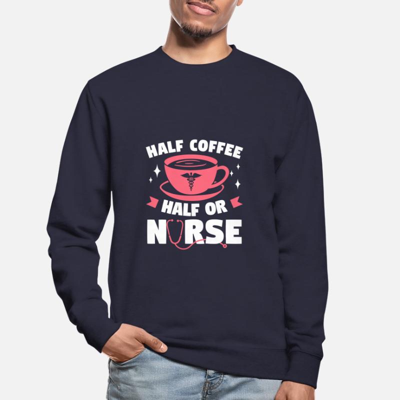 Halber Kaffee Halb ODER Krankenschwester OP-Krankenschwestern RN Unisex Pullover