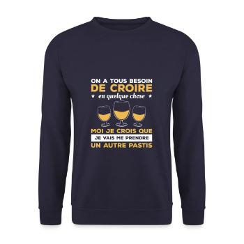 Moi Je Crois Que Je Vais Me Prendre Un Autre - Sweat-shirt Unisexe - marine - Devant - Alina (178cm) & Michal (187cm)