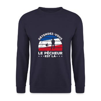 Détendez-Vous Le Pêcheur Est Là Pêche - Sweat-shirt Unisexe - marine - Devant - Alina (178cm) & Michal (187cm)