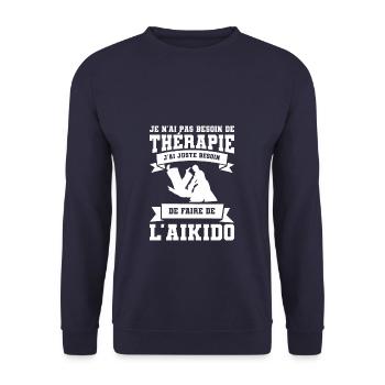 J'ai Juste Besoin De Faire De L'Aikido Aikidoka - Sweat-shirt Unisexe - marine - Devant - Alina (178cm) & Michal (187cm)