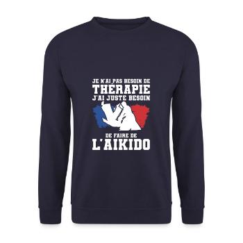 J'ai Juste Besoin De Faire De L'Aikido Aikidoka - Sweat-shirt Unisexe - marine - Devant - Alina (178cm) & Michal (187cm)