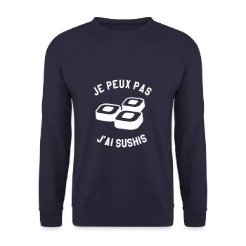 Je Peux Pas J'ai Sushis Sushi Cuisine Japonaise - Sweat-shirt Unisexe - marine - Devant - Alina (178cm) & Michal (187cm)