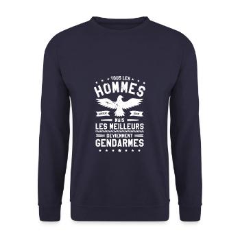 Mais Les Meilleurs Deviennent Gendarmes Policier - Sweat-shirt Unisexe - marine - Devant - Alina (178cm) & Michal (187cm)