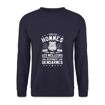 Mais Les Meilleurs Deviennent Gendarmes Policier - Sweat-shirt Unisexe - marine - Devant - Alina (178cm) & Michal (187cm)