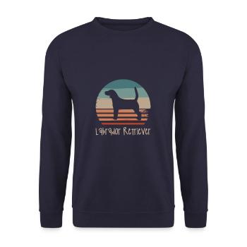 Vintage Retro Labrador Retriever Dog Lover - Unisex Sweatshirt - navy - Front - Alina (178cm) & Michal (187cm)