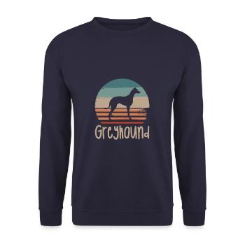 Vintage Retro Greyhound Dog Lover - Unisex Sweatshirt - navy - Front - Alina (178cm) & Michal (187cm)