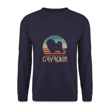 Vintage Retro Cavachon Dog Lover - Sweat-shirt Unisexe - marine - Devant - Alina (178cm) & Michal (187cm)
