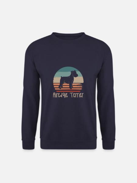 Vintage Retro Airedale Terrier Hundeliebhaber - Unisex Pullover - Navy
