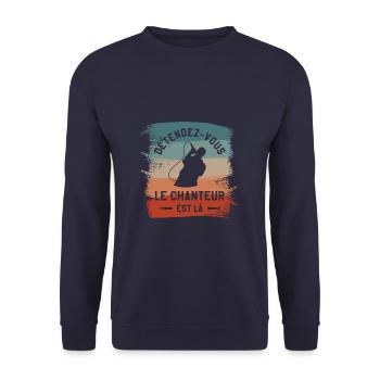 Détendez-Vous Le Chanteur Est Là Musique - Sweat-shirt Unisexe - marine - Devant - Alina (178cm) & Michal (187cm)