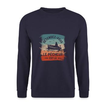 Détendez-Vous Le Pêcheur Est Là Pêche - Sweat-shirt Unisexe - marine - Devant - Alina (178cm) & Michal (187cm)