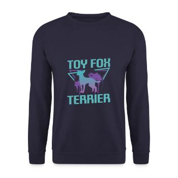 Retro Toy Fox Terrier Dog Lover - Unisex Sweatshirt - navy - Front - Alina (178cm) & Michal (187cm)