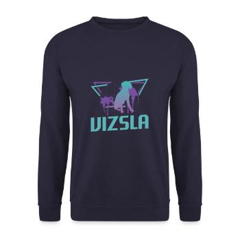 Amant de chien rétro Vizsla - Sweat-shirt Unisexe - marine - Devant - Alina (178cm) & Michal (187cm)