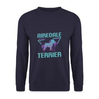 Amoureux des chiens rétro Airedale Terrier - Sweat-shirt Unisexe - marine - Devant - Alina (178cm) & Michal (187cm)