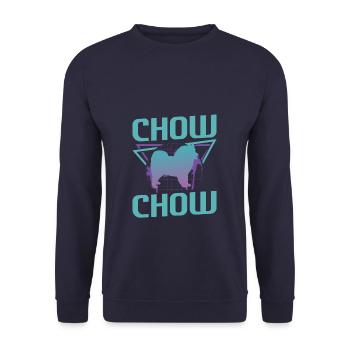 Retro Chow Chow Hundeliebhaber - Unisex Pullover - Navy - Vorne - Alina (178cm) & Michal (187cm)