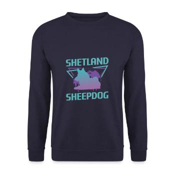Amoureux des chiens de berger Shetland rétro - Sweat-shirt Unisexe - marine - Devant - Alina (178cm) & Michal (187cm)