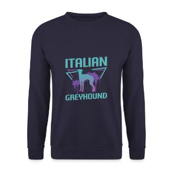 Retro Italian Greyhound Dog Lover - Unisex Sweatshirt - navy - Front - Alina (178cm) & Michal (187cm)