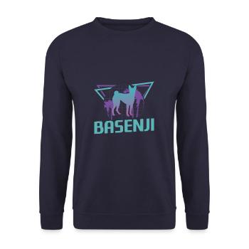 Amoureux des chiens Basenji rétro - Sweat-shirt Unisexe - marine - Devant - Alina (178cm) & Michal (187cm)