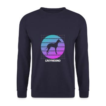 Amant de chien lévrier rétro - Sweat-shirt Unisexe - marine - Devant - Alina (178cm) & Michal (187cm)