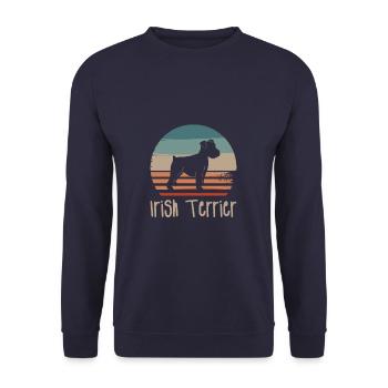 Vintager Retro irischer Terrier-Hundeliebhaber - Unisex Pullover - Navy - Vorne - Alina (178cm) & Michal (187cm)