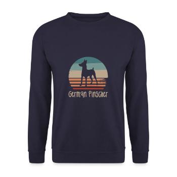 Vintage Retro German Pinscher Dog Lover - Unisex Sweatshirt - navy - Front - Alina (178cm) & Michal (187cm)