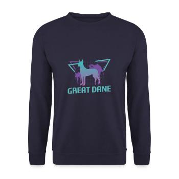 Rétro Great Dane Dog Lover - Sweat-shirt Unisexe - marine - Devant - Alina (178cm) & Michal (187cm)