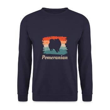 Vintage Retro Pomeranian Dog Lover - Sweat-shirt Unisexe - marine - Devant - Alina (178cm) & Michal (187cm)
