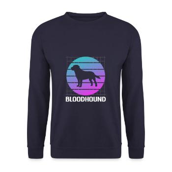 Amoureux des chiens Bloodhound rétro - Sweat-shirt Unisexe - marine - Devant - Alina (178cm) & Michal (187cm)