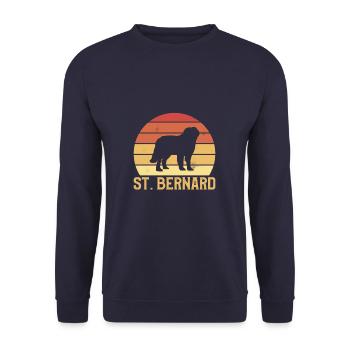 Vintager Retro Bernhardiner-Hundeliebhaber - Unisex Pullover - Navy - Vorne - Alina (178cm) & Michal (187cm)