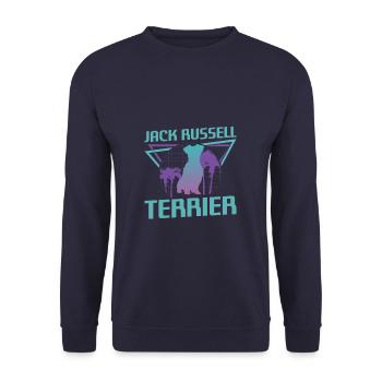 Amant de chien Jack Russell Terrier rétro - Sweat-shirt Unisexe - marine - Devant - Alina (178cm) & Michal (187cm)