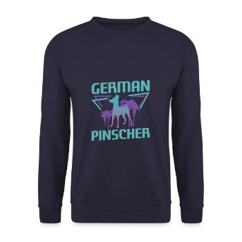 Retro German Pinscher Dog Lover - Unisex Sweatshirt - navy - Front - Alina (178cm) & Michal (187cm)