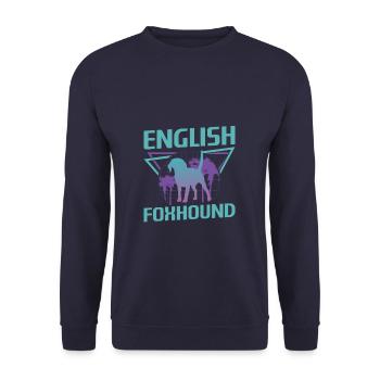 Retro englischer Foxhound-Hundeliebhaber - Unisex Pullover - Navy - Vorne - Alina (178cm) & Michal (187cm)