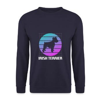 Rétro Irish Terrier Dog Lover - Sweat-shirt Unisexe - marine - Devant - Alina (178cm) & Michal (187cm)