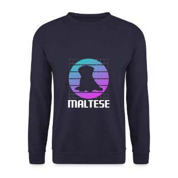 Amoureux des chiens maltais rétro - Sweat-shirt Unisexe - marine - Devant - Alina (178cm) & Michal (187cm)