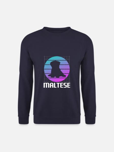Retro Maltese Dog Lover - Unisex Sweatshirt - navy